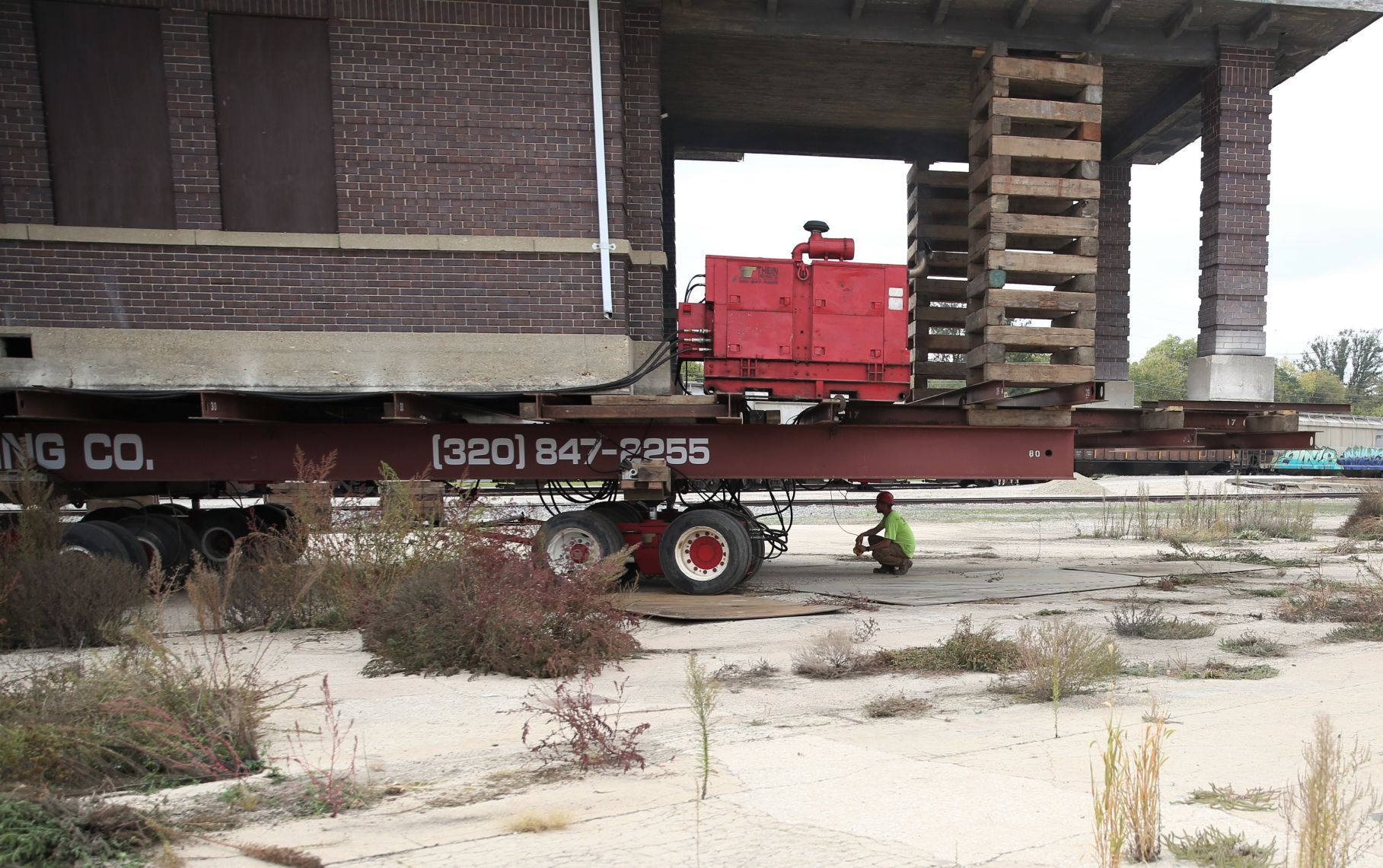 Charles City train depot relocation - generator